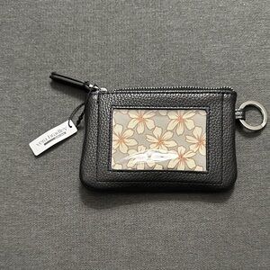 Vera Bradley Black and Cream Floral ID Holder - NWT
